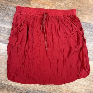 Anthropologie Saturday Sunday Boho Western Skirt Knee Length Pockets Drawstring